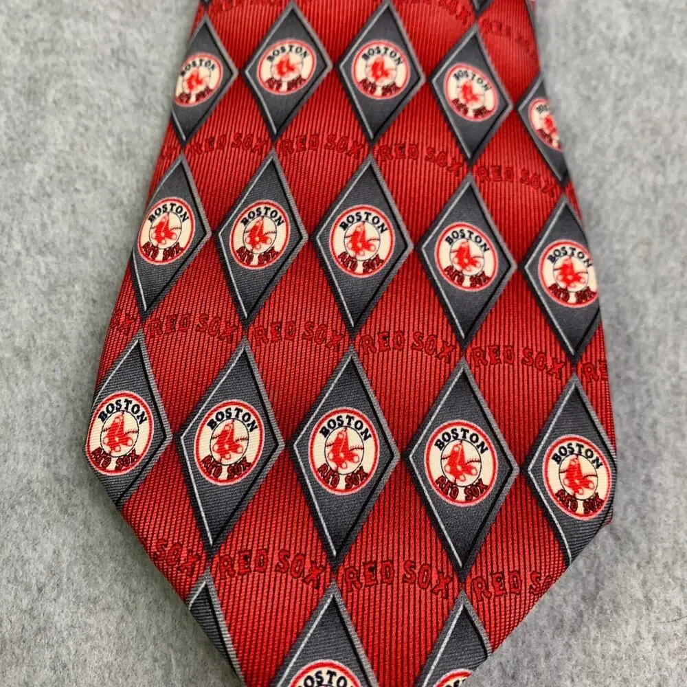 Boston Red Sox Silk Tie Logo All Over Print Logo MLB Baseball Mens